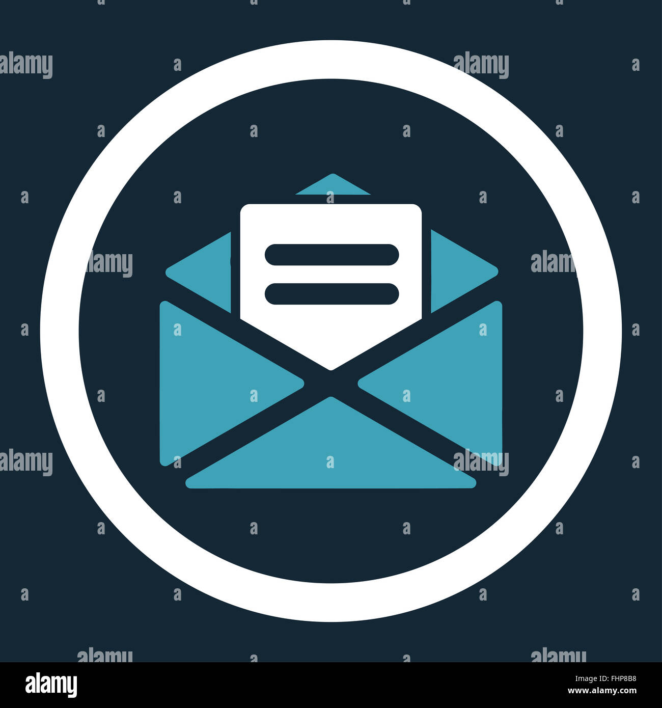 Open mail flat blue and white colors rounded vector icon Stock Photo ...