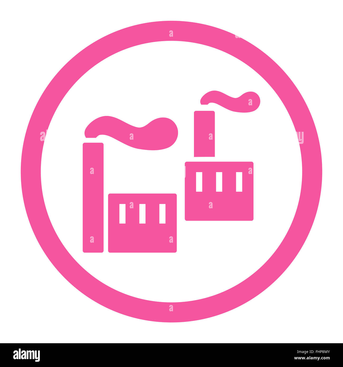 Industry flat pink color rounded vector icon Stock Photo - Alamy