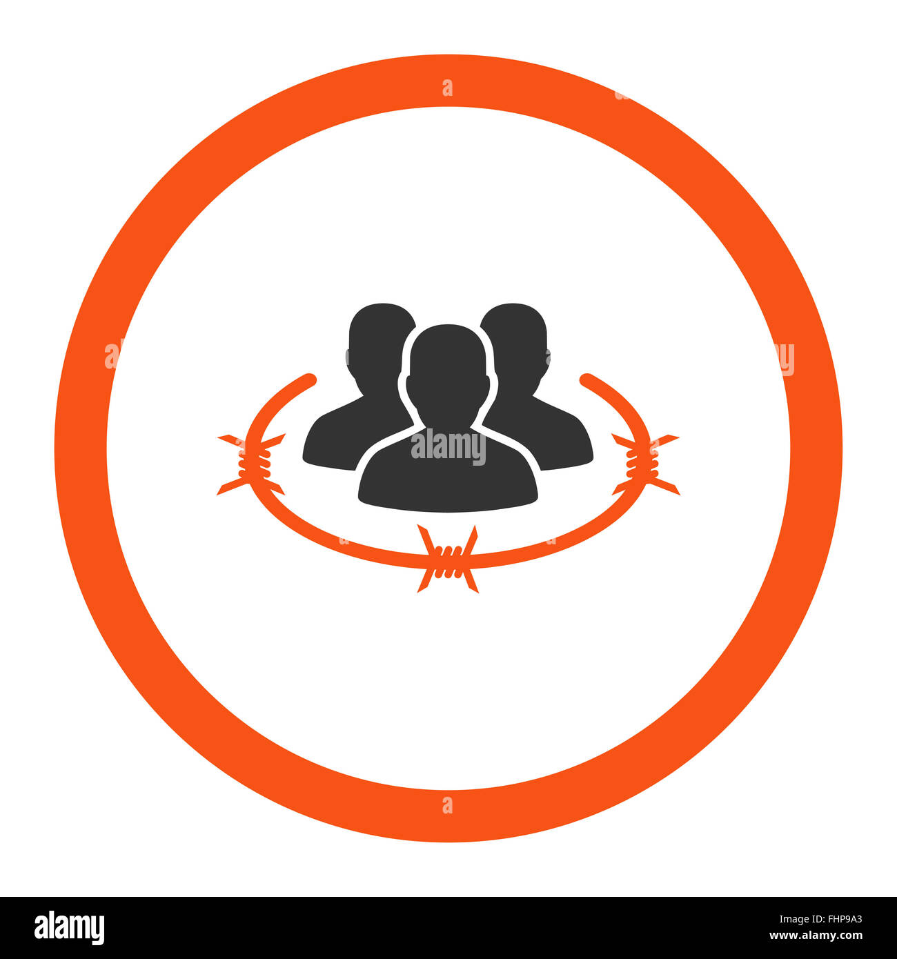 Strict management flat orange and gray colors rounded vector icon Stock ...