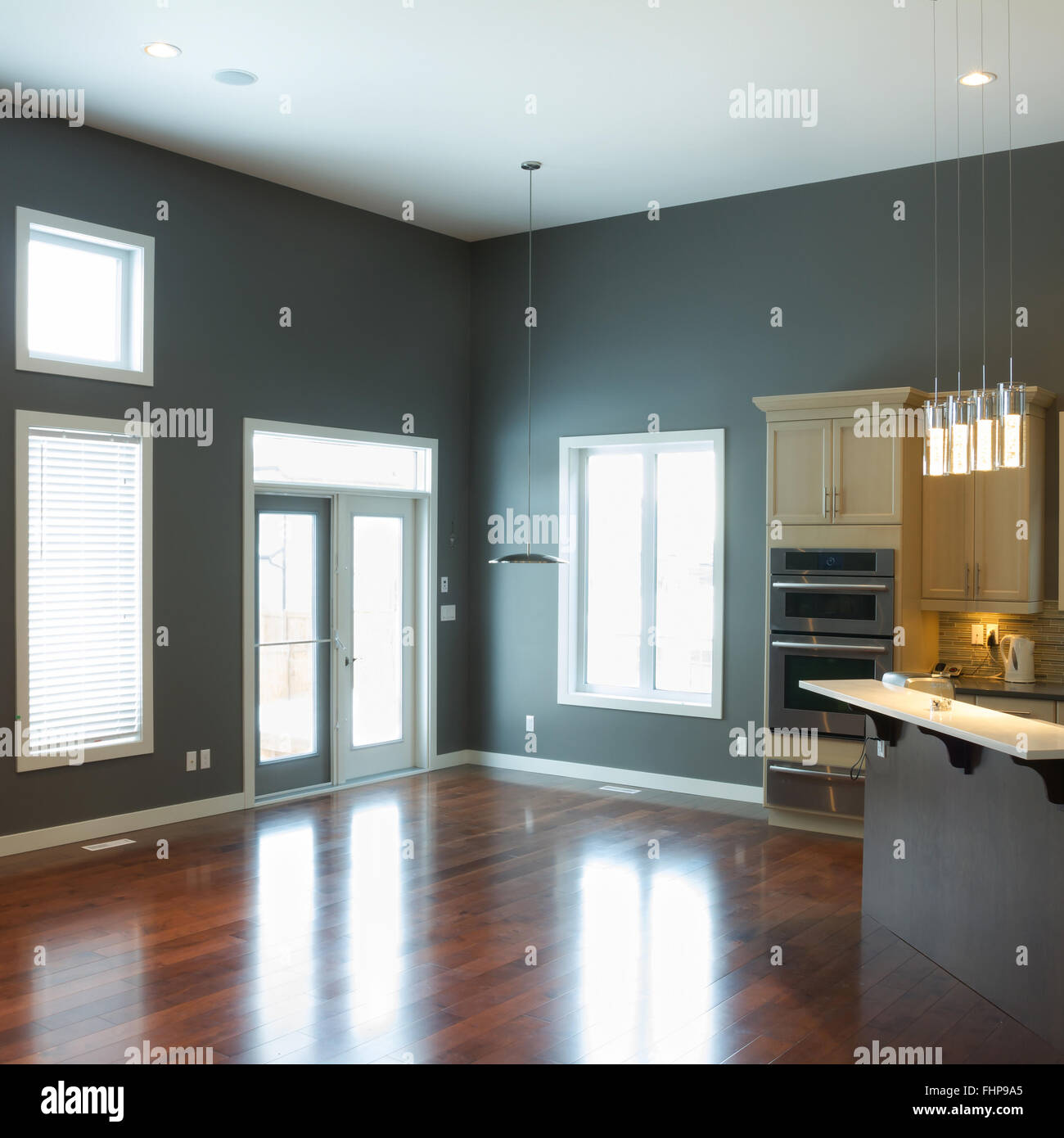Modern kitchen and Living room Stock Photo - Alamy