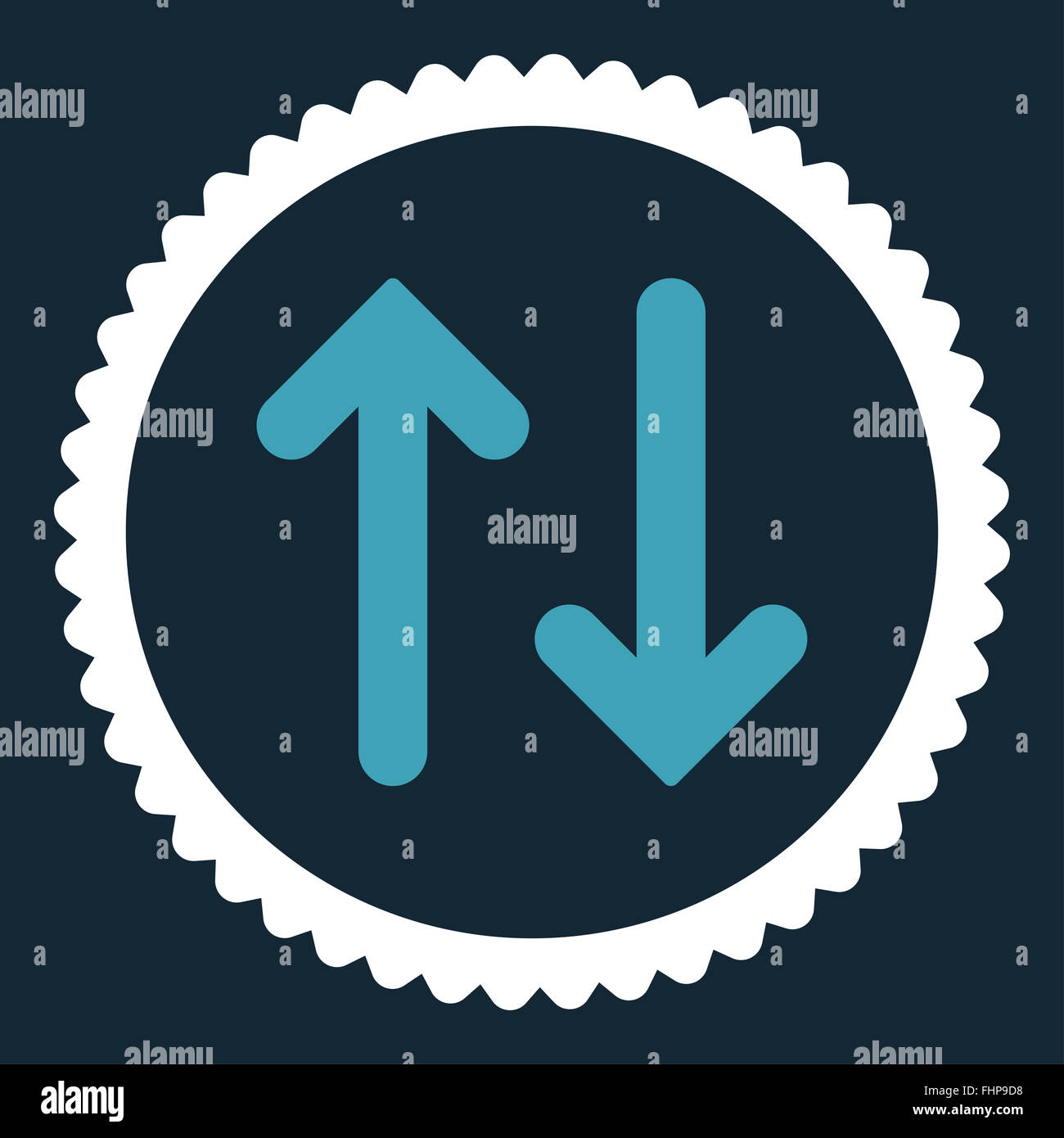 Flip flat blue and white colors round stamp icon Stock Photo - Alamy