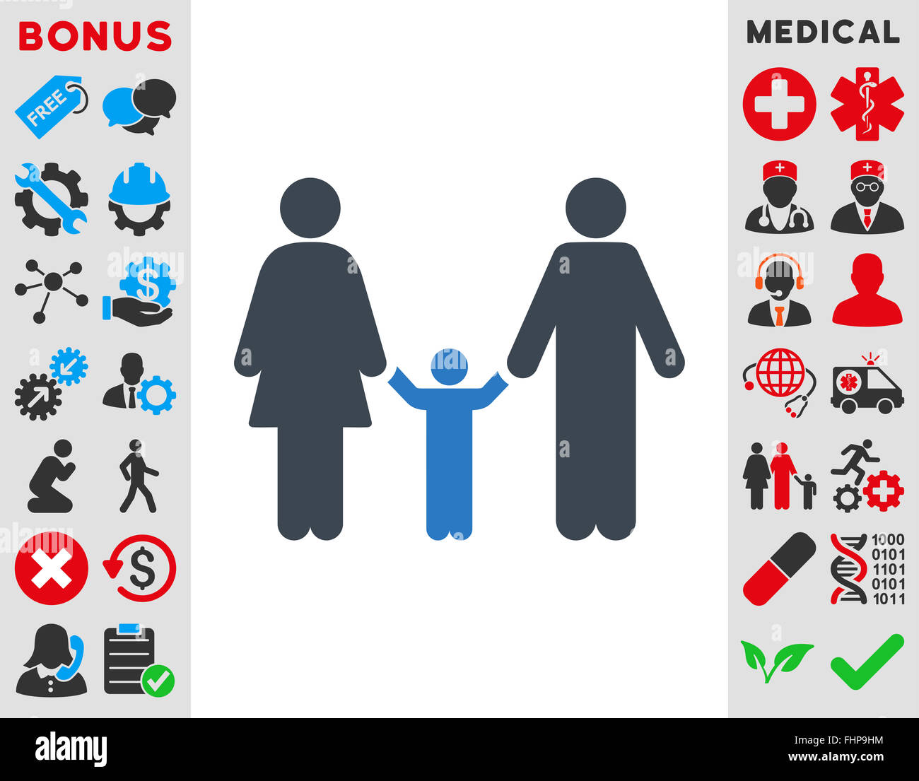 Parents And Child Icon Stock Photo - Alamy