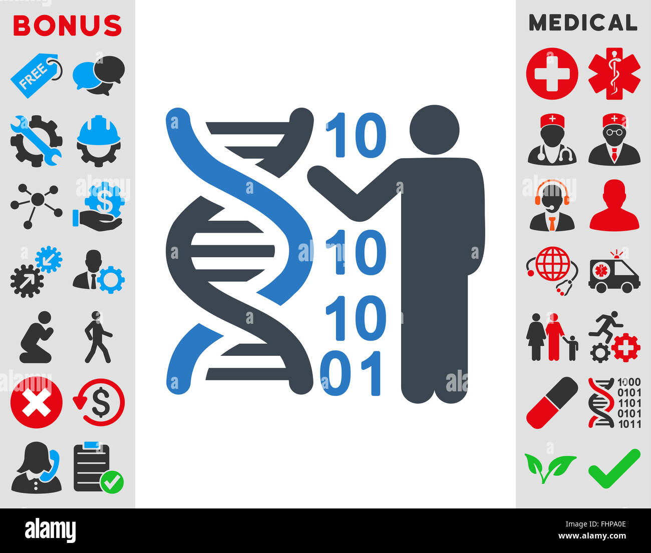 Dna Code Report Icon Stock Photo - Alamy