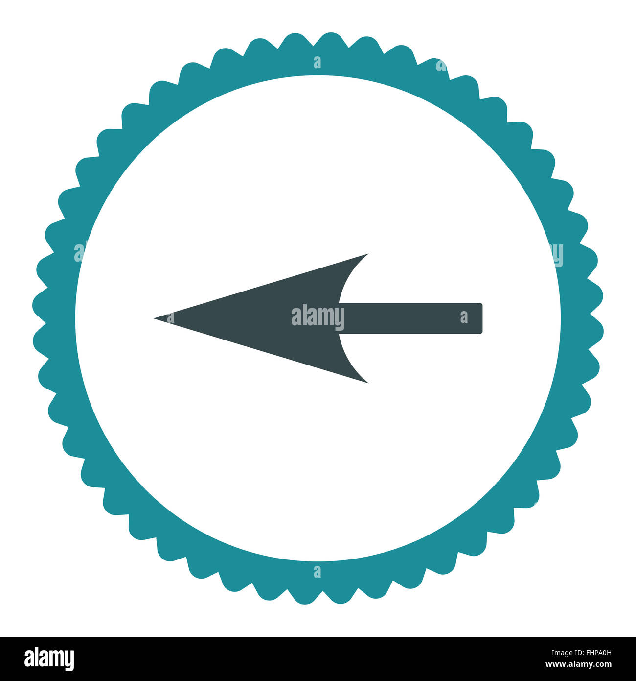 Sharp Left Arrow flat soft blue colors round stamp icon Stock Photo - Alamy