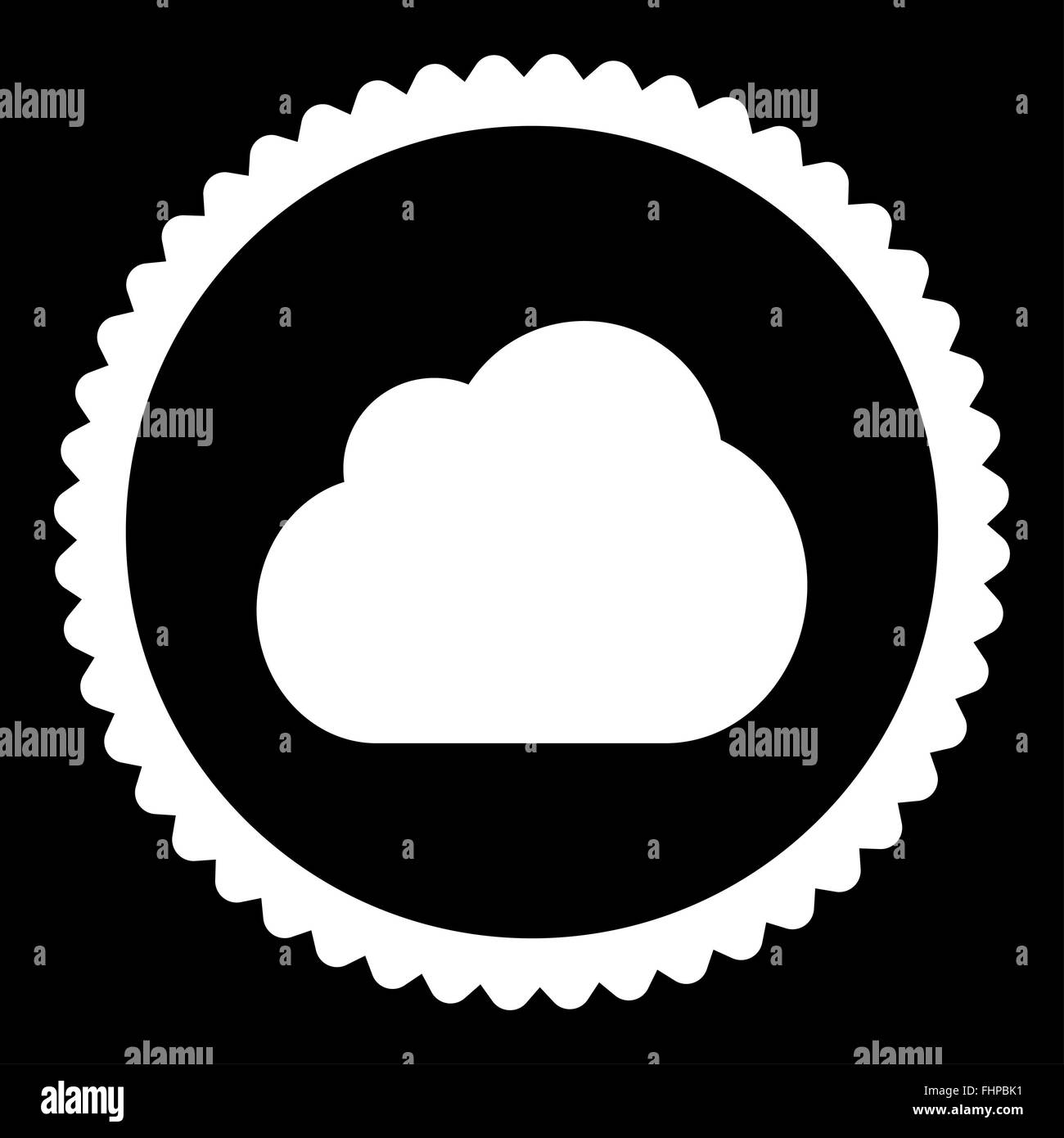 Cloud flat white color round stamp icon Stock Photo - Alamy