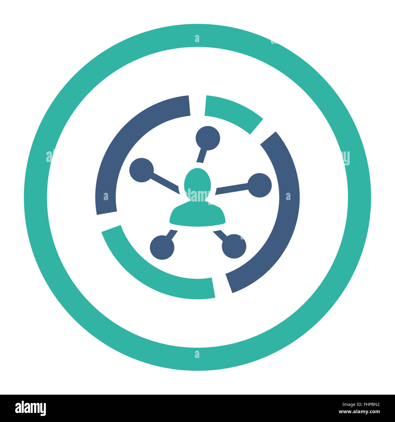 Relations diagram flat cobalt and cyan colors rounded vector icon Stock ...