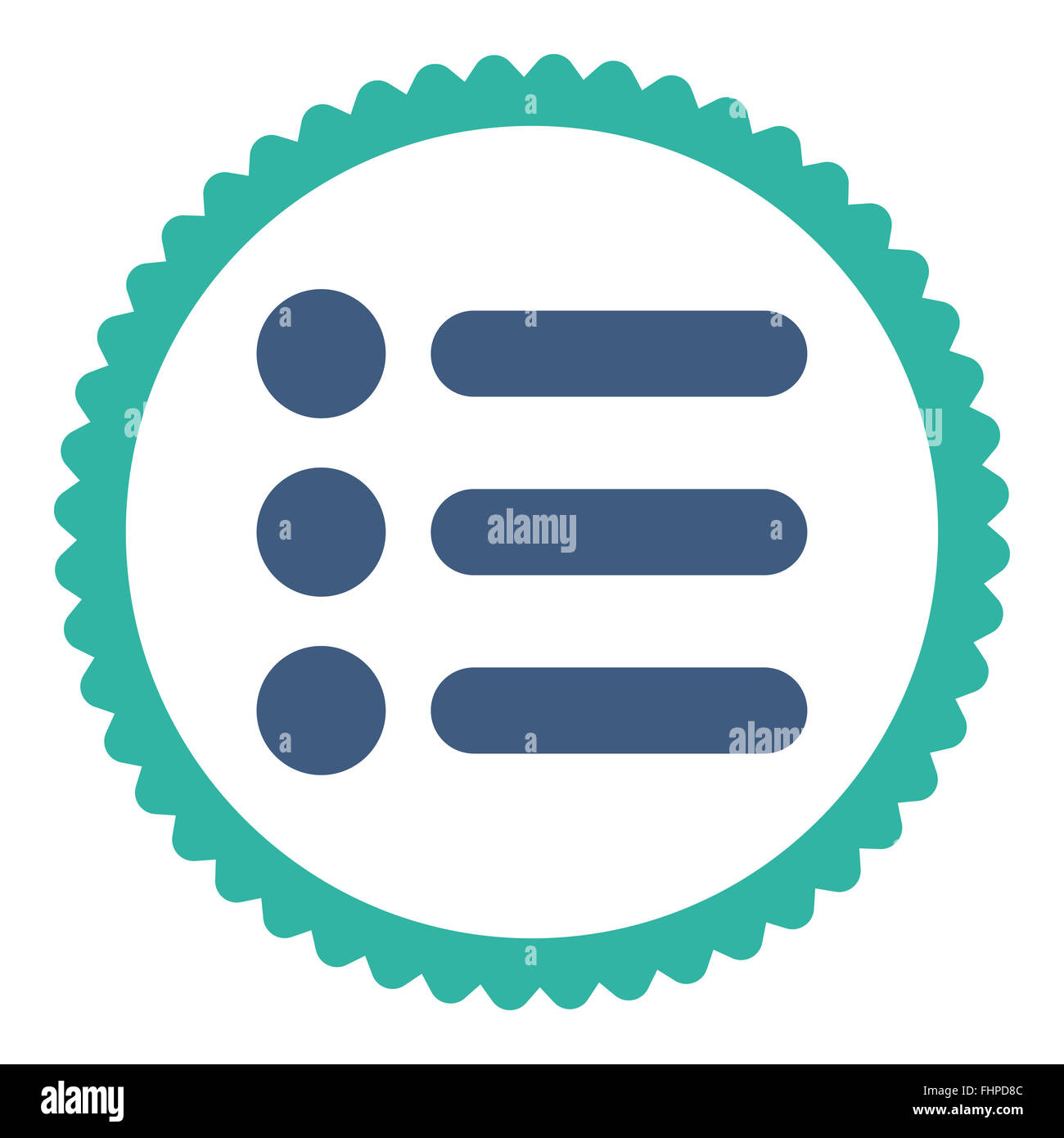 Items flat cobalt and cyan colors round stamp icon Stock Photo - Alamy