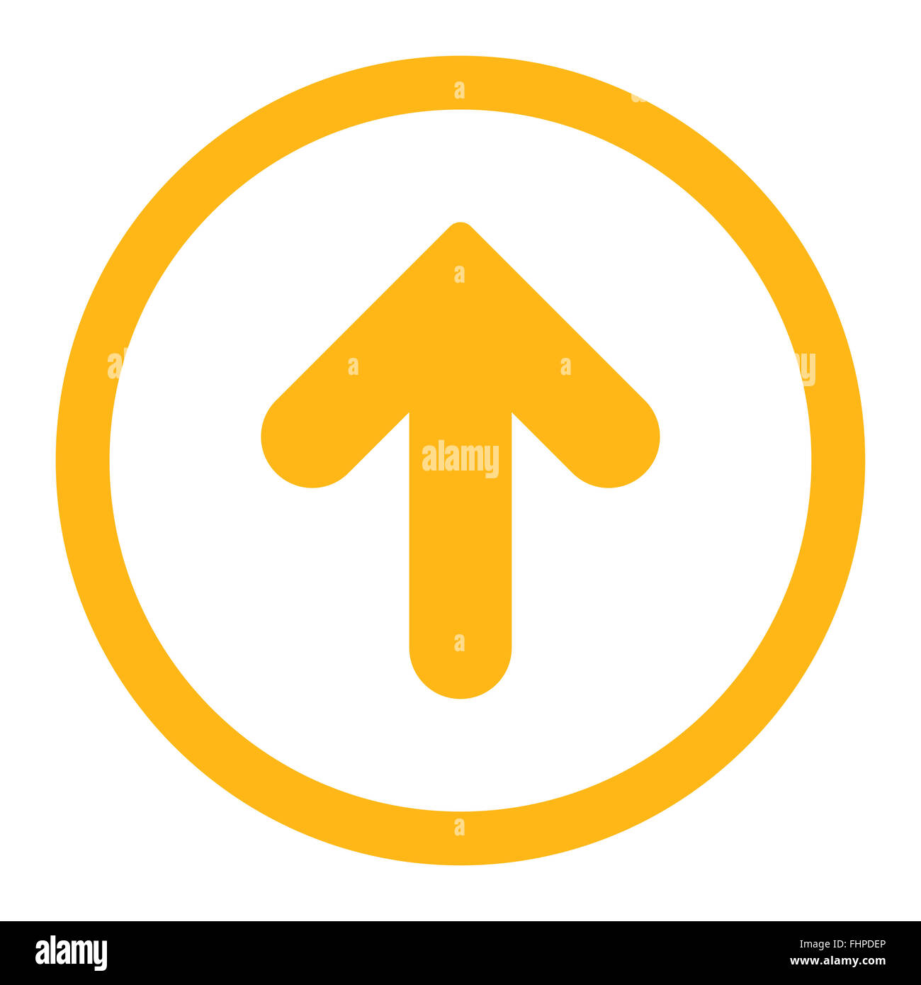 Arrow Up flat yellow color rounded raster icon Stock Photo - Alamy