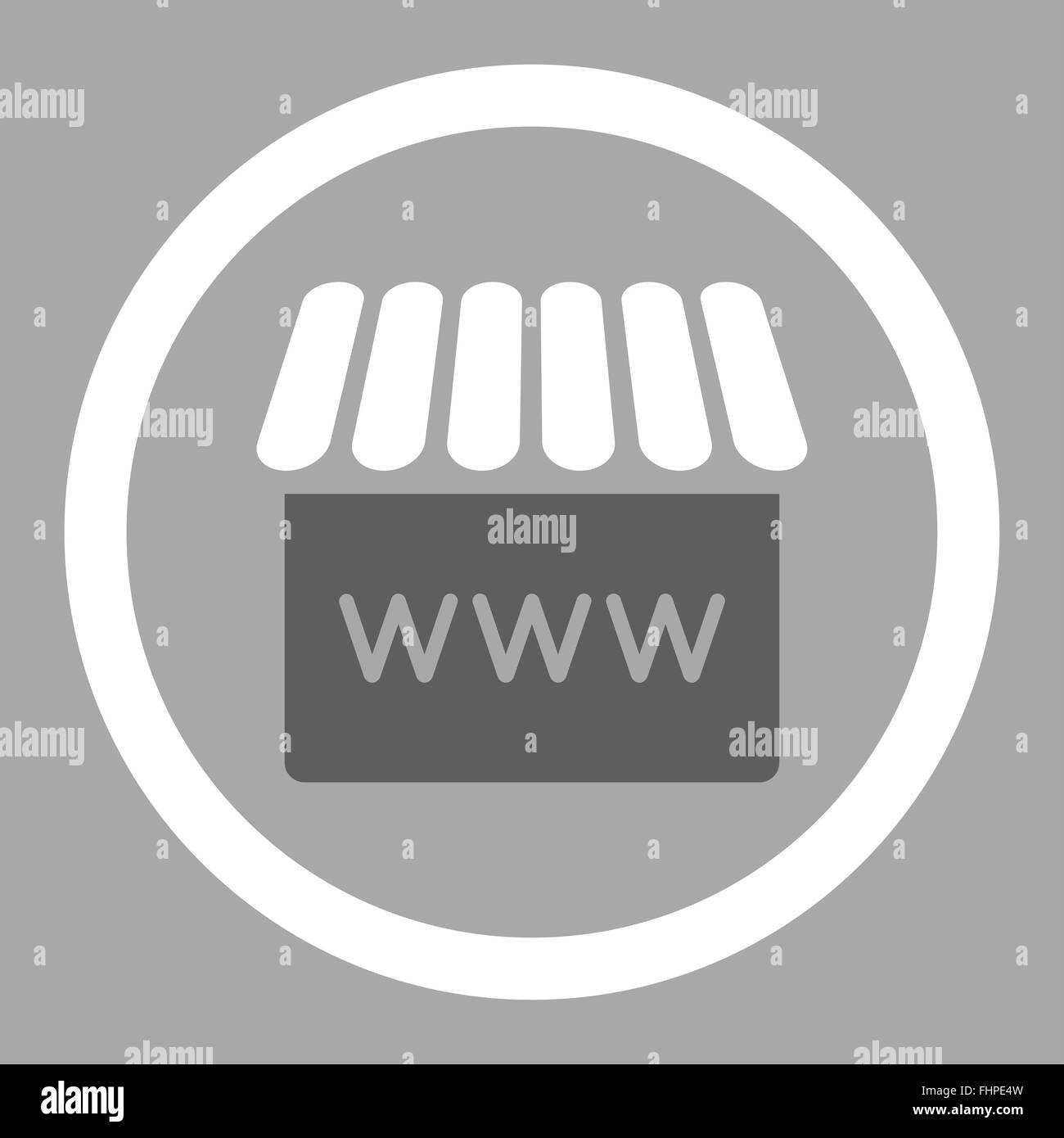 Webstore flat dark gray and white colors rounded vector icon Stock Photo