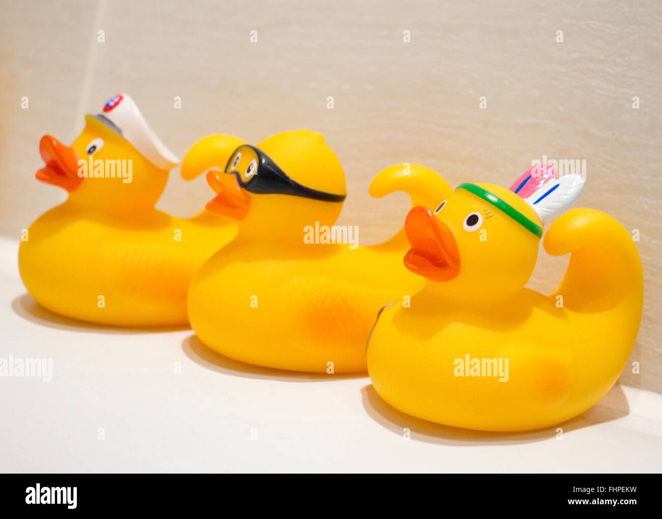 Toy ducks for playing with in the bath Stock Photo Alamy