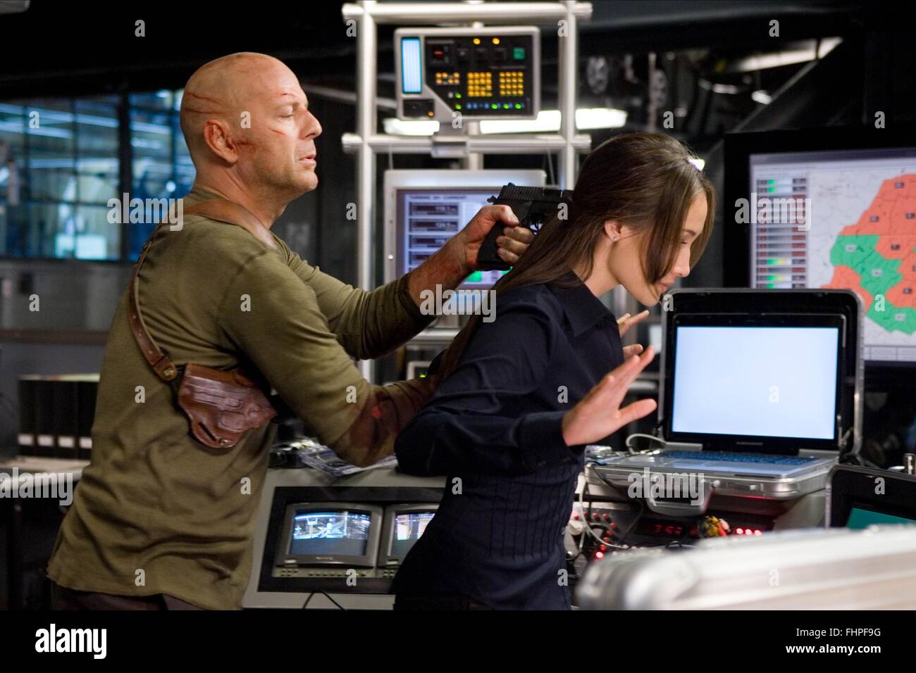 Bruce Willis Maggie Q Live Free Or Die Hard High Resolution Stock Bruce willis maggie q live free or die hard high resolution stock
