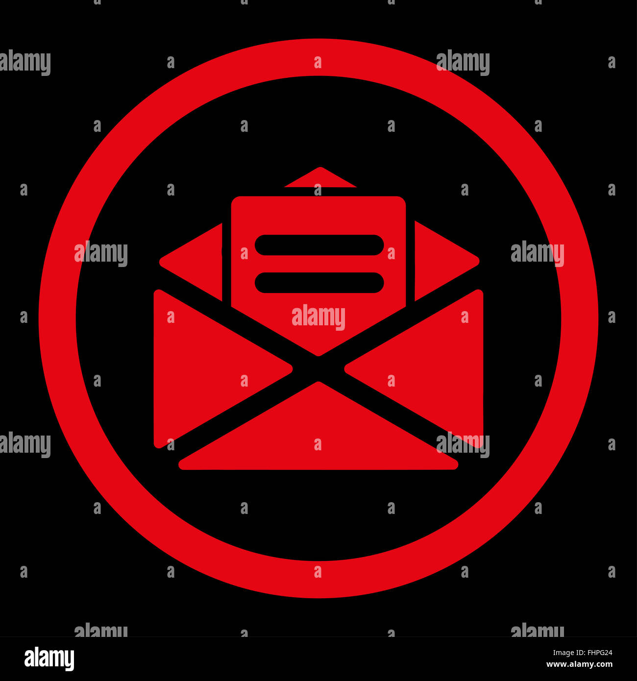 Open mail flat red color rounded vector icon Stock Photo - Alamy