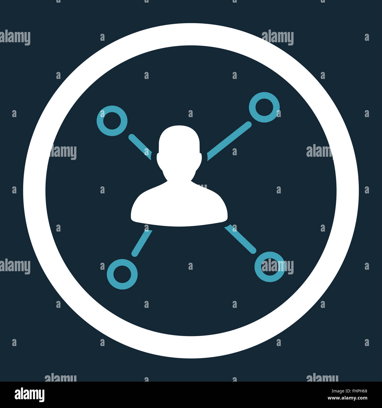 Relations flat blue and white colors rounded vector icon Stock Photo ...