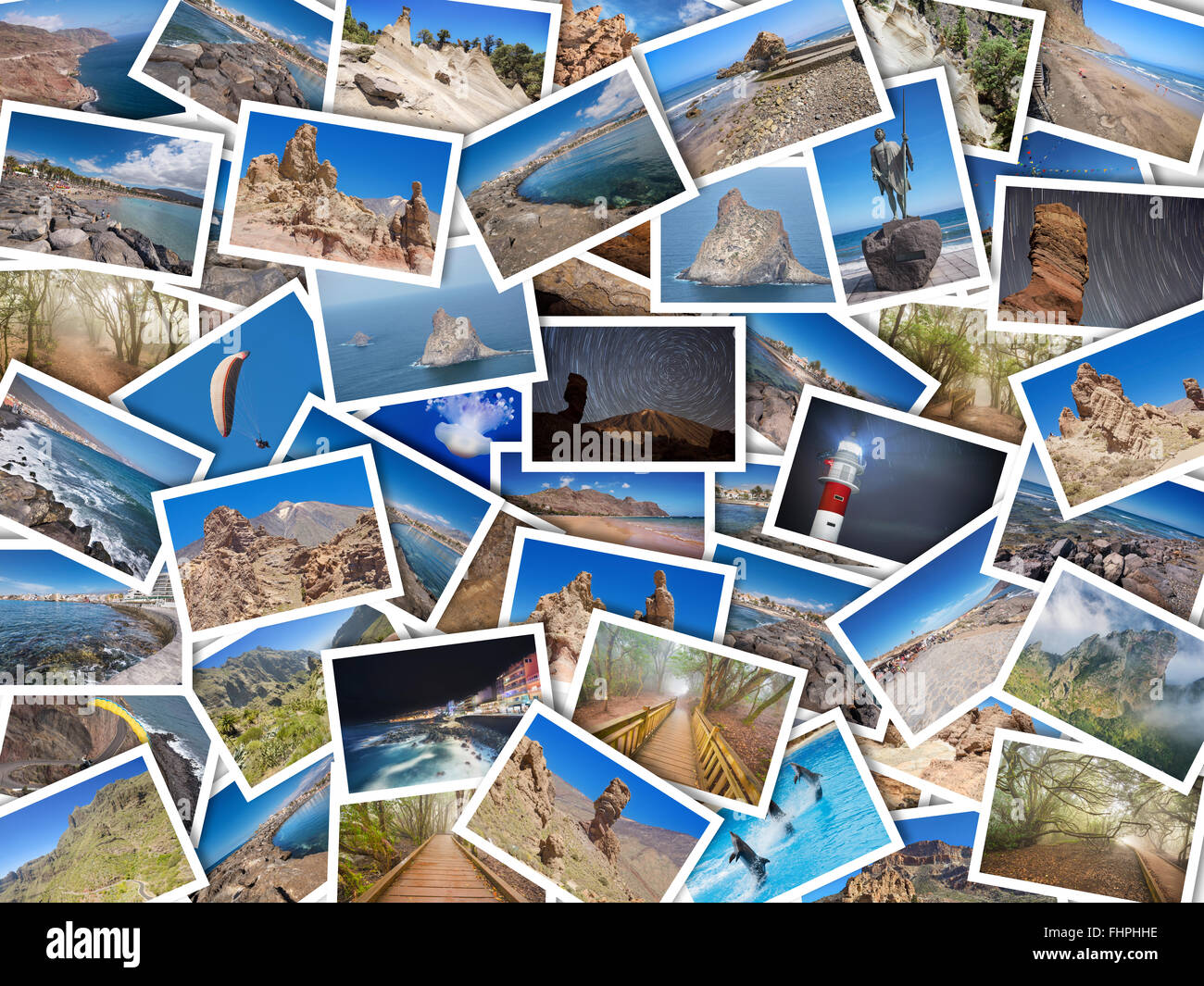 A collage of my best travel photos of Tenerife, Canary Island, Spain. Version 2 Stock Photo