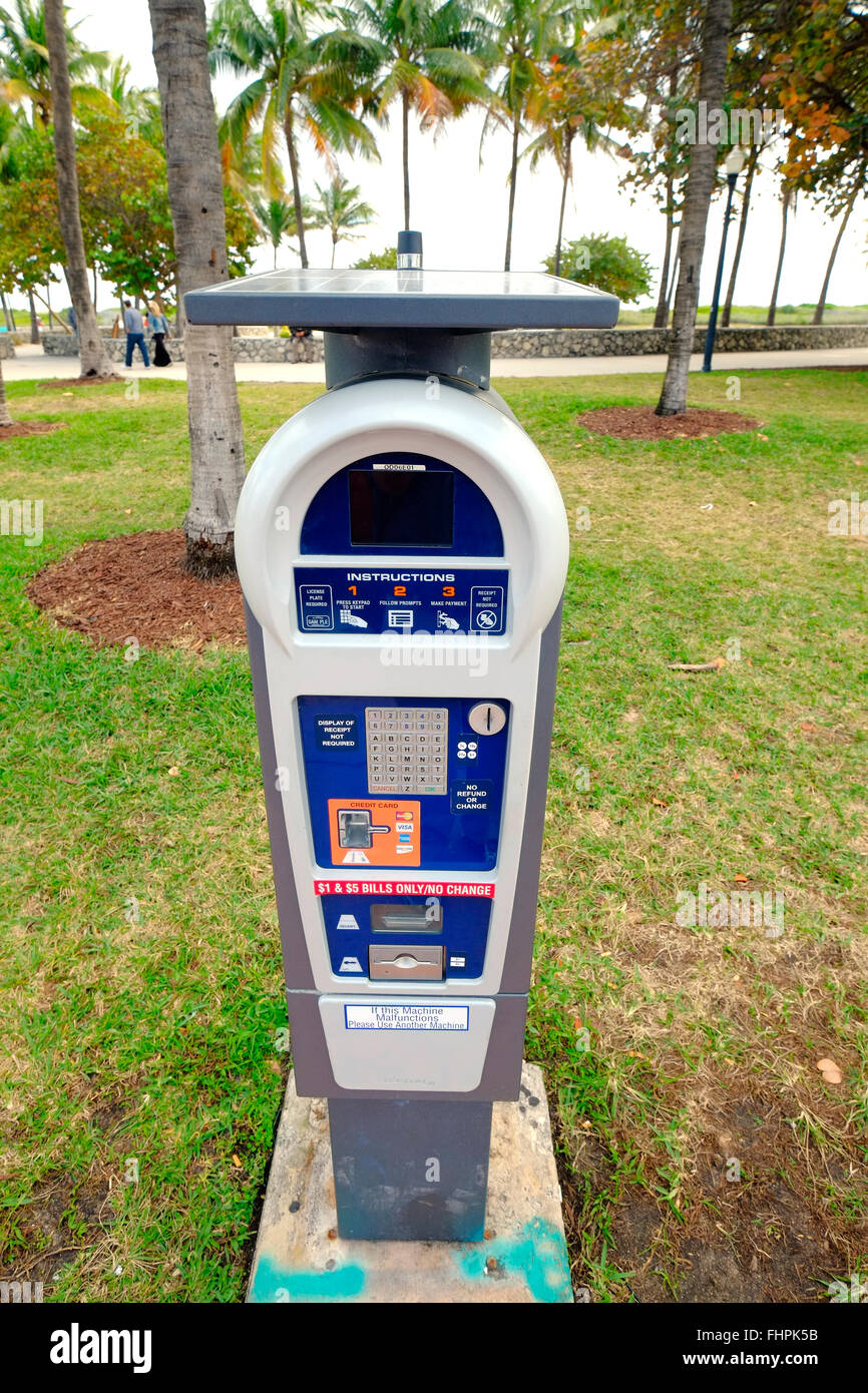 parking machinge ticket dispinser Miami Beach Florida FL Art Deco Ocean