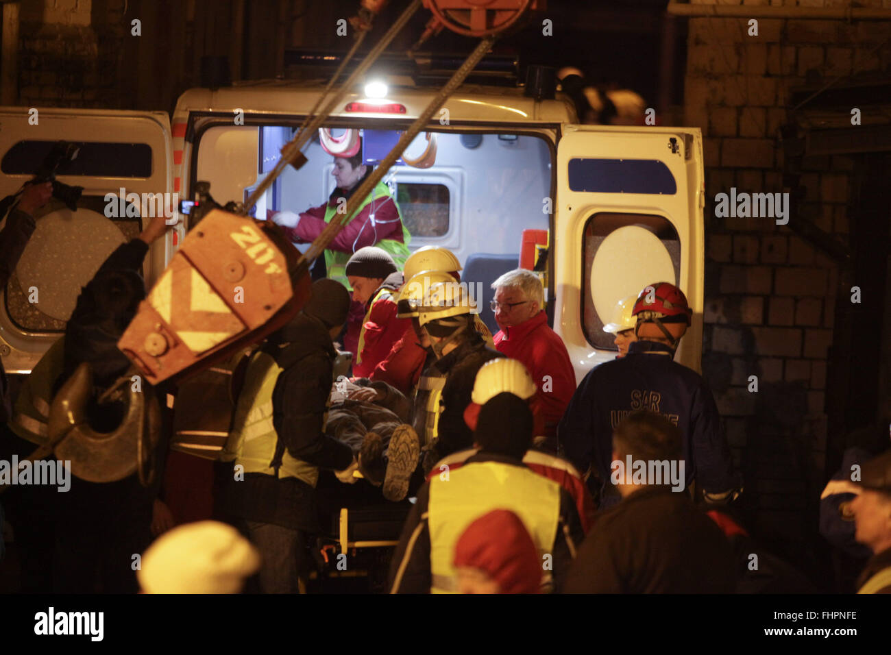 Kiev, Ukraine. 25th Feb, 2016. Emergency and rescue service at St. B ...