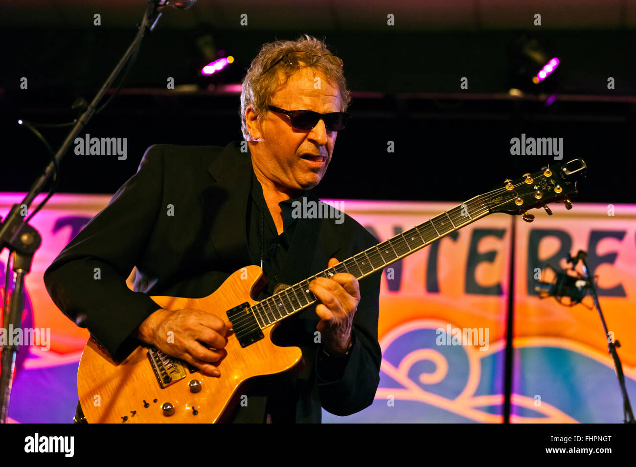Barry Finnerty plays guitar for the Dennis Murphy Band performing at the  Monterey Jazz Festival - California Stock Photo - Alamy