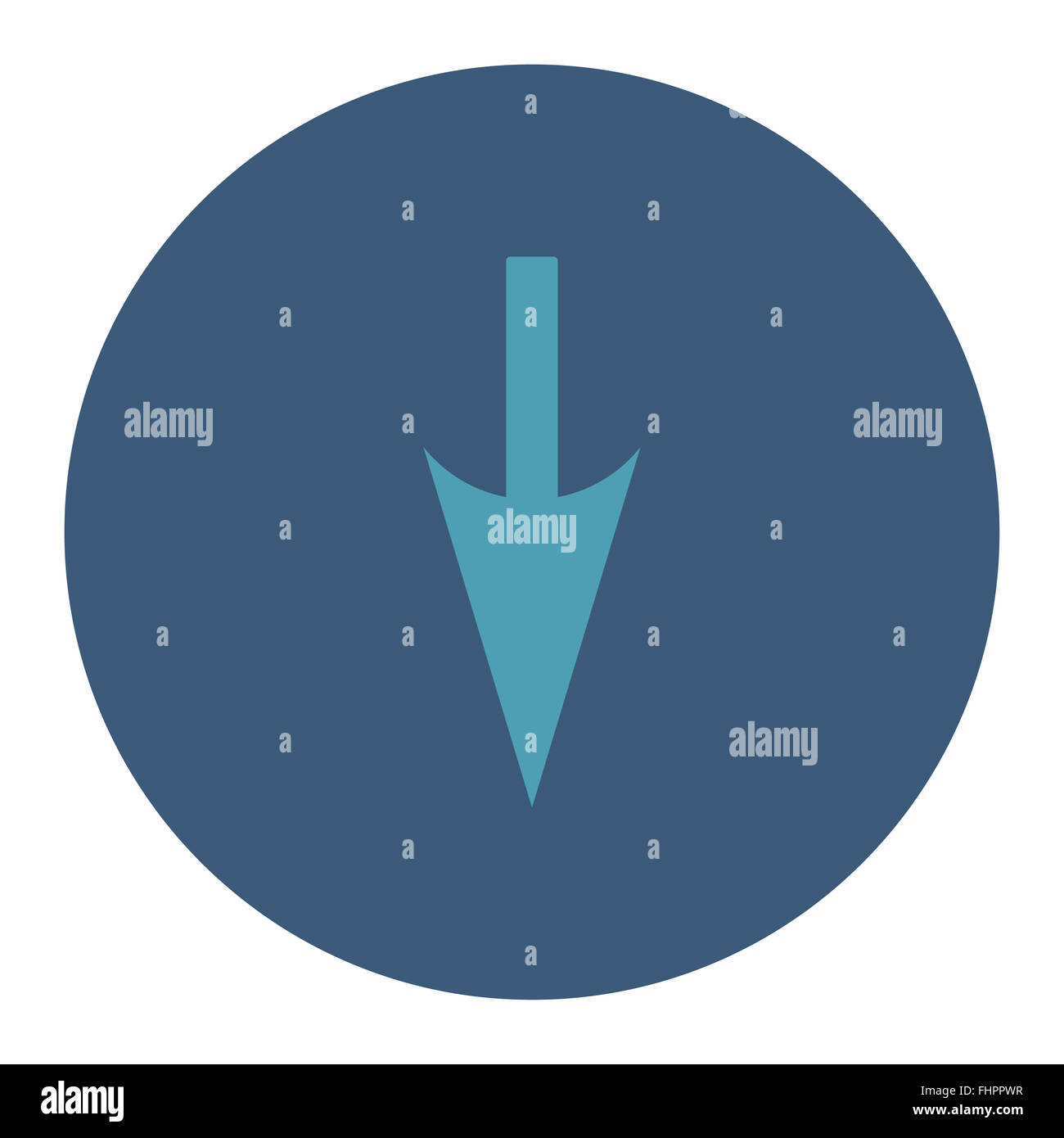 Sharp Down Arrow flat cyan and blue colors round button Stock Photo - Alamy