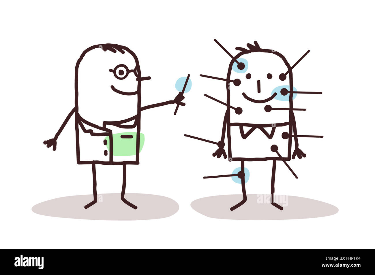 vector cartoon doctor with patient and acupuncture Stock Photo Alamy