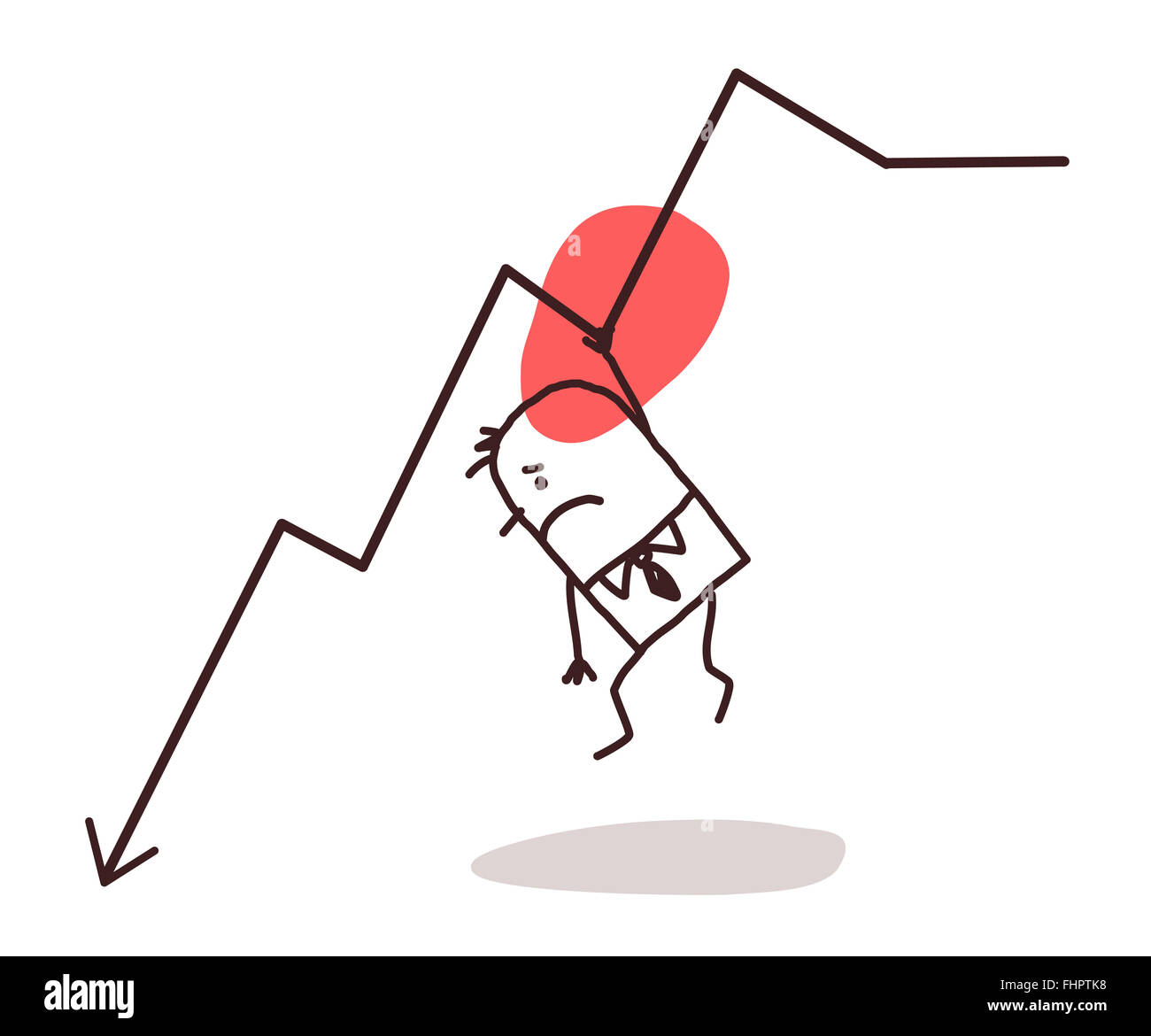 businessman and line down Stock Photo Alamy