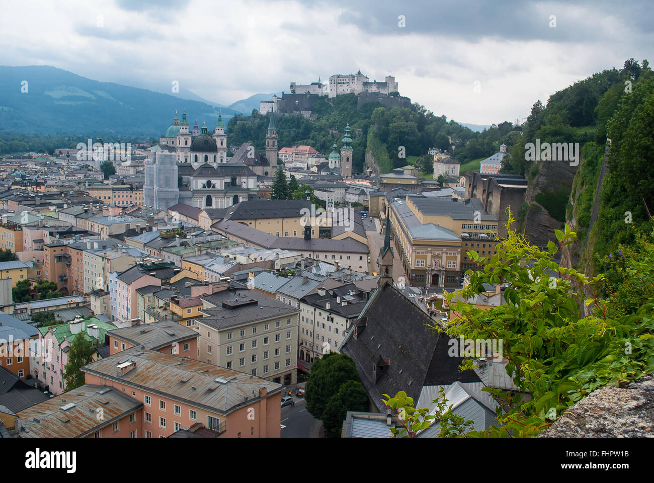 Aerial view of Salzburg Stock Photo