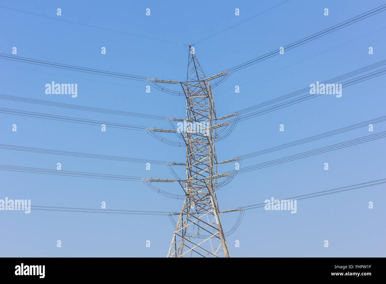 Electric high voltage power post. Stock Photo