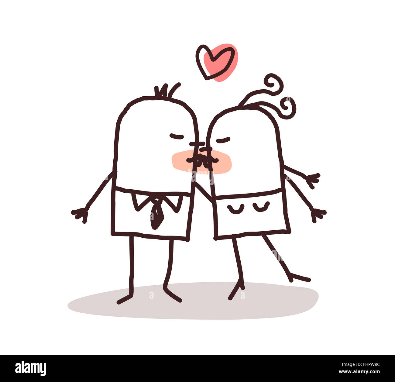 Cartoon couple kissing Cut Out Stock Images & Pictures - Alamy