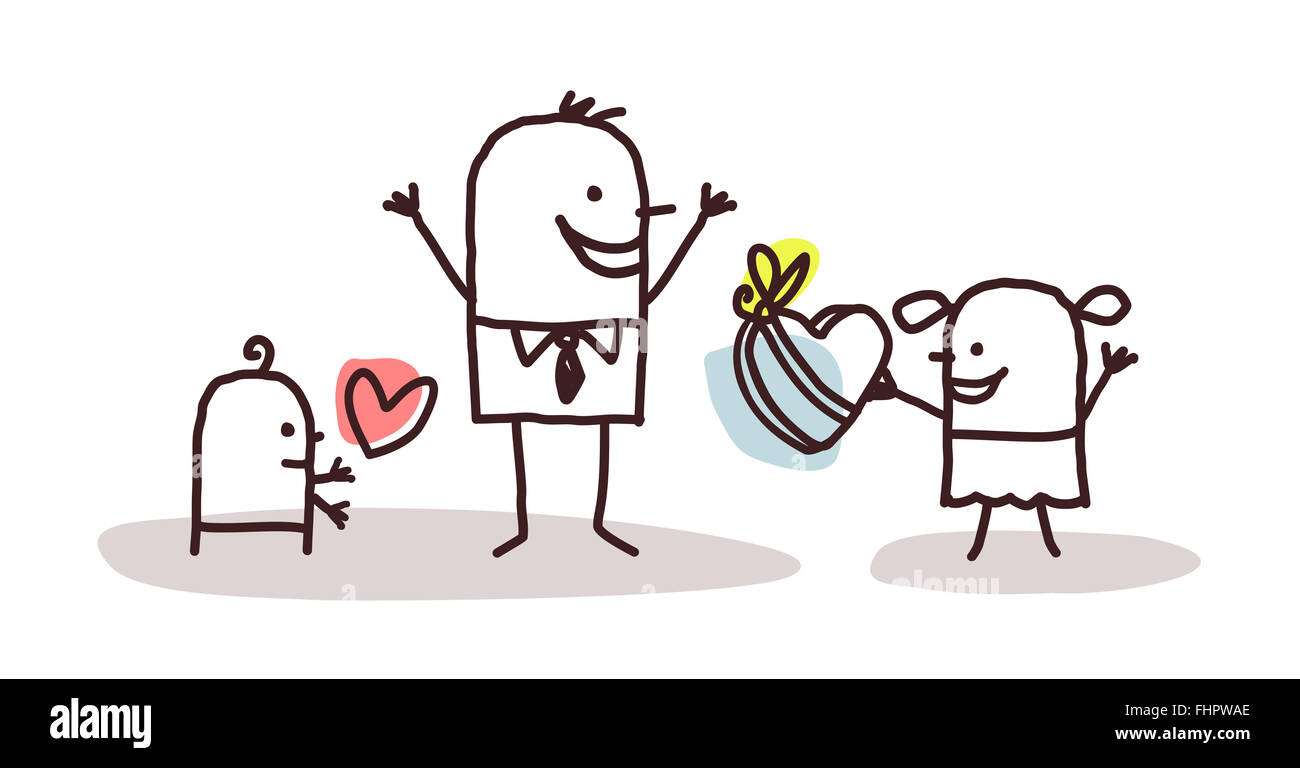 Kids happy fathers day drawing Cut Out Stock Images & Pictures - Alamy