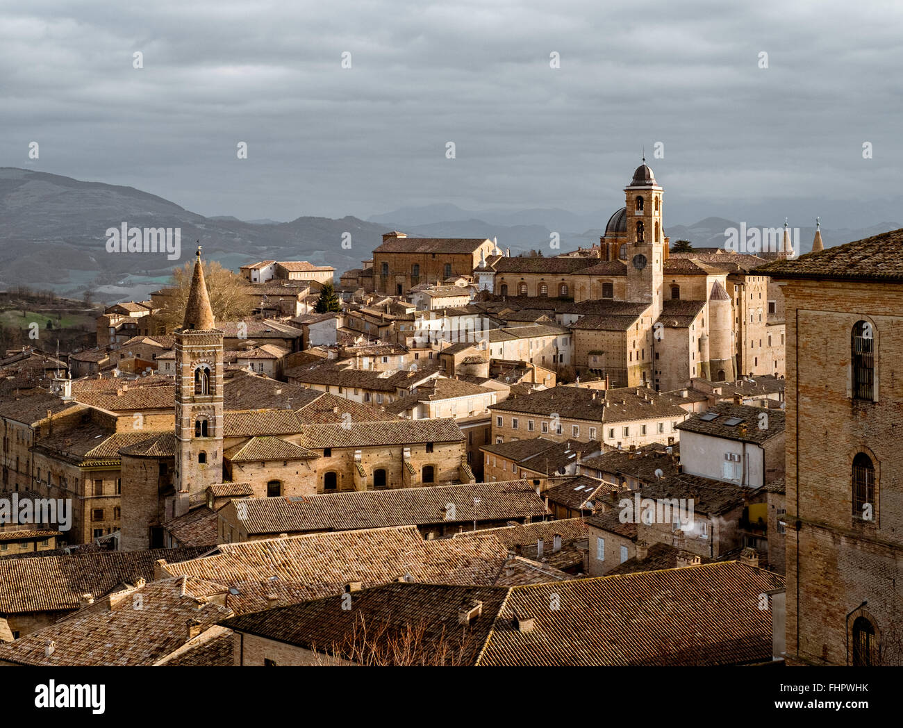 View on the roofs of Urbino Stock Photo