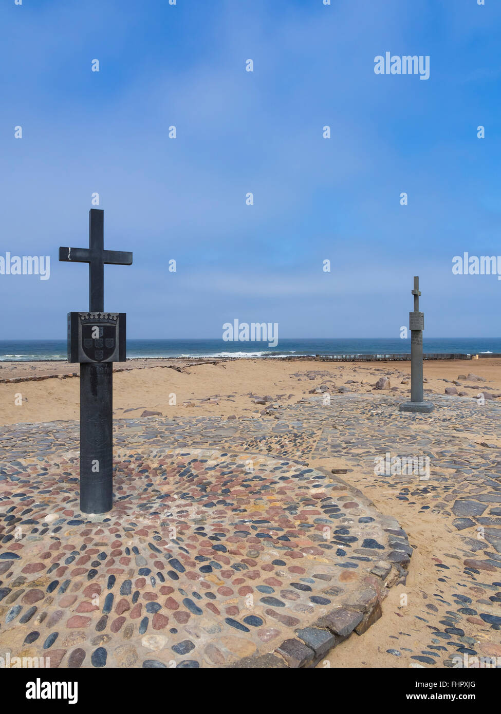 Namibia, Cape Cross, Stone crosses, padros, sailer Diego Cao Stock Photo