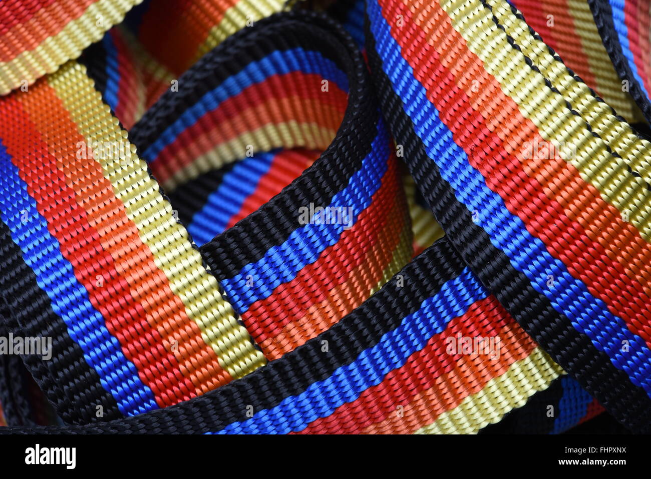 Tool, colorful ratchet strap for cargo Stock Photo