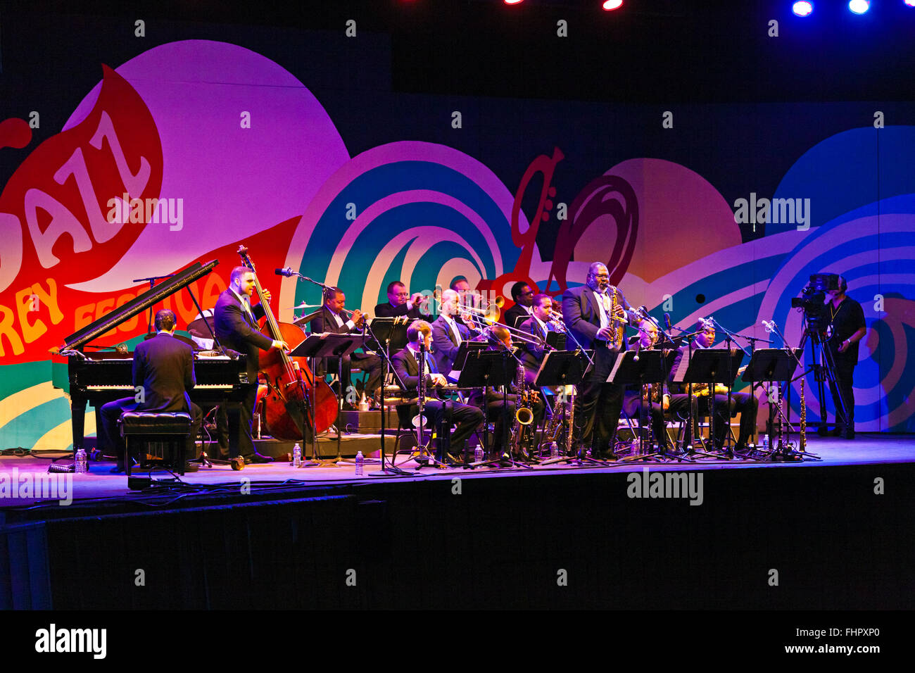 Wynton Marsalis and the Lincoln Center Orchestra perform at the 58th Monterey Jazz Festival - California Stock Photo
