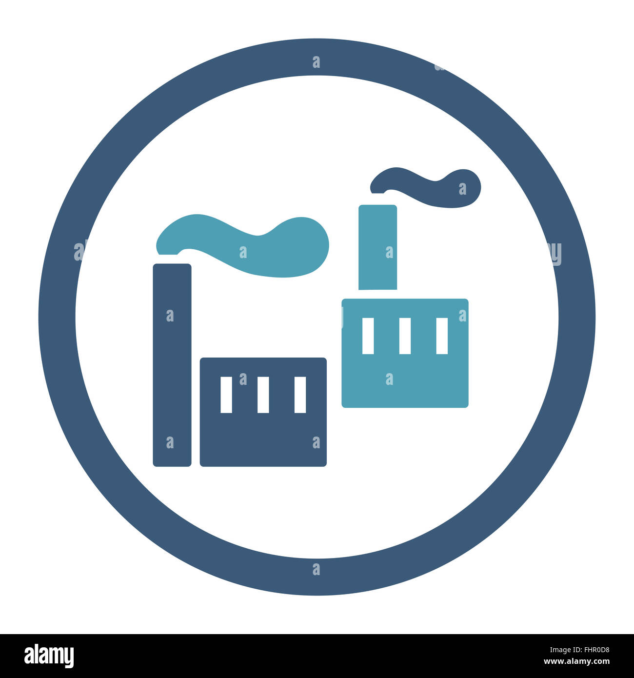 Industry flat cyan and blue colors rounded glyph icon Stock Photo - Alamy
