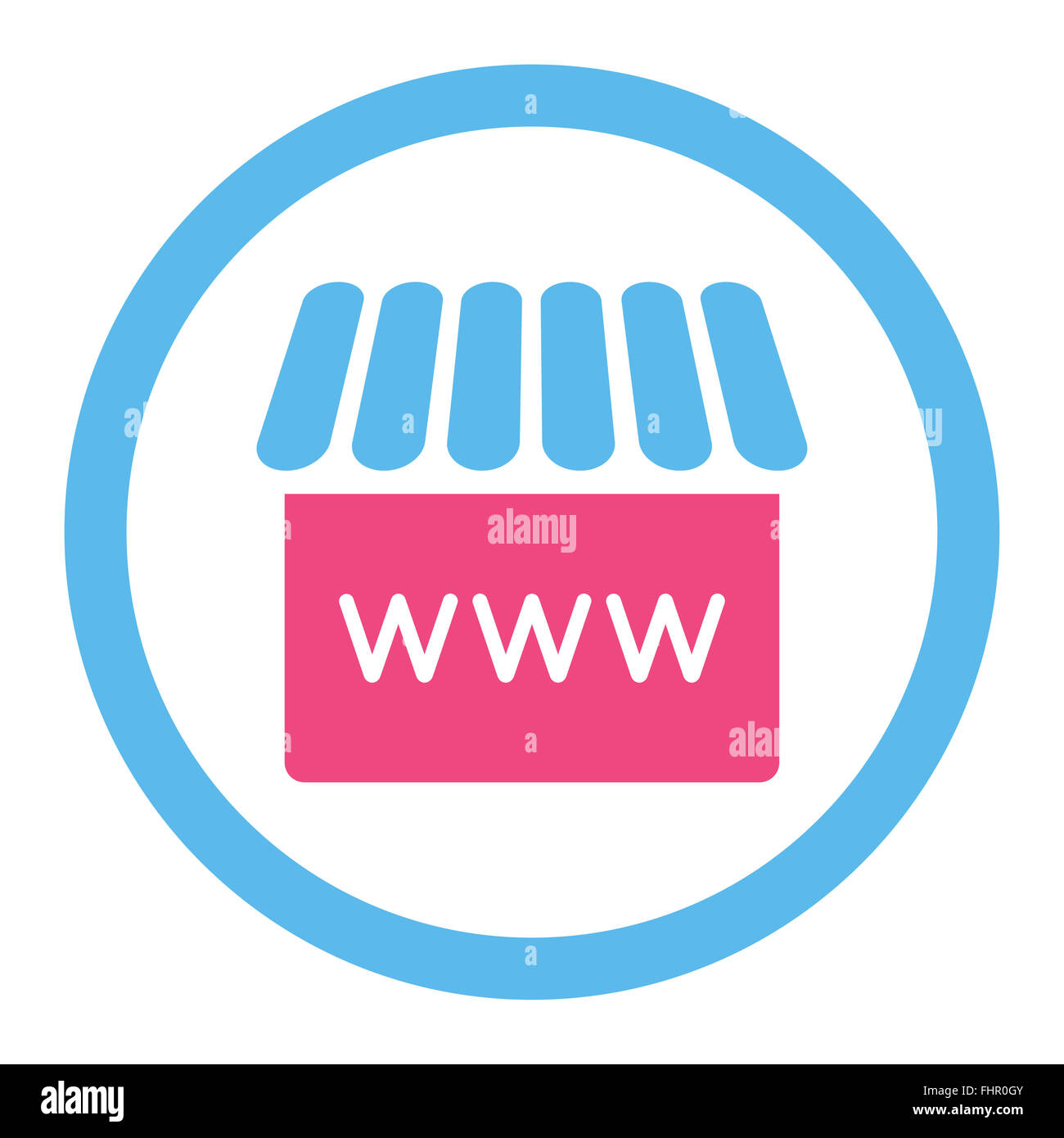 Webstore flat pink and blue colors rounded vector icon Stock Photo - Alamy