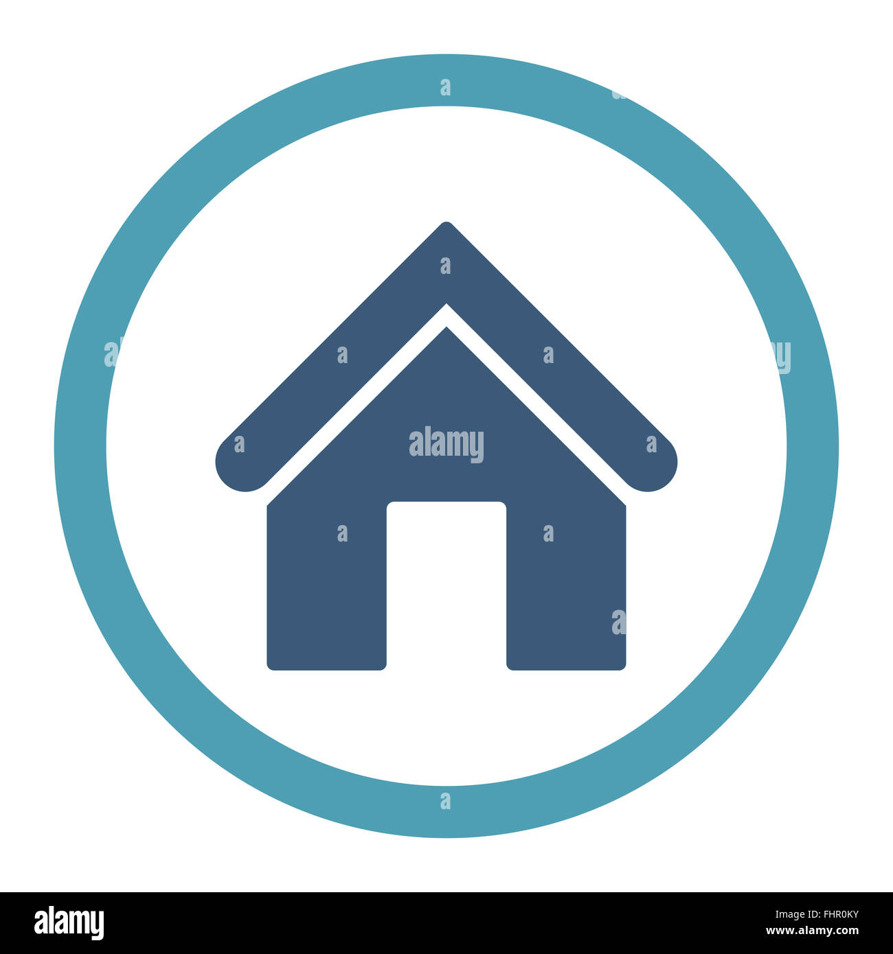 Home flat cyan and blue colors rounded raster icon Stock Photo - Alamy