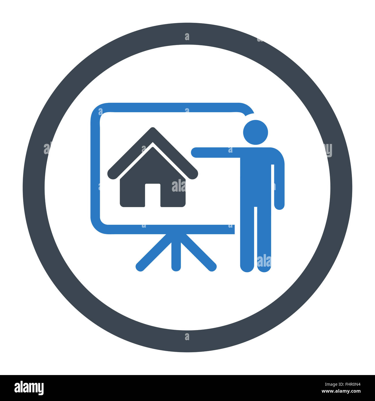 Realtor flat smooth blue colors rounded glyph icon Stock Photo - Alamy