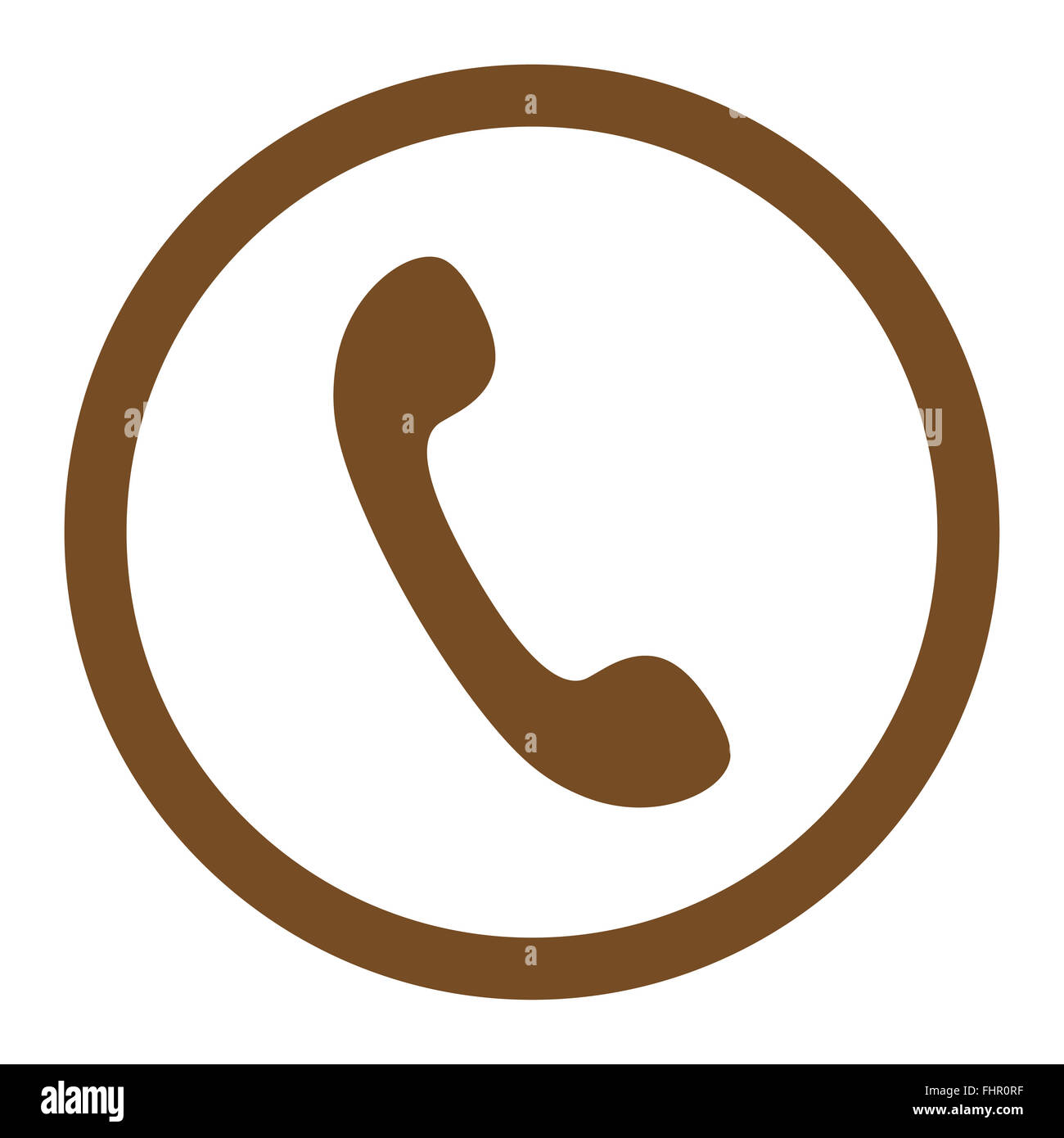 Phone flat brown color rounded vector icon Stock Photo - Alamy