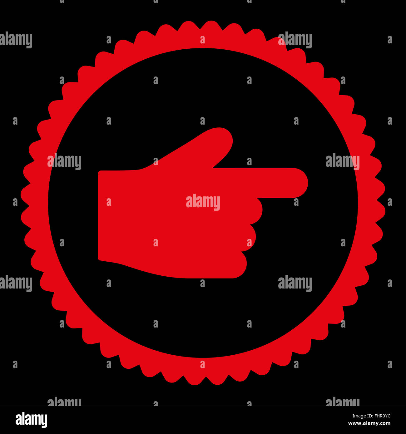Index Finger flat red color round stamp icon Stock Photo - Alamy