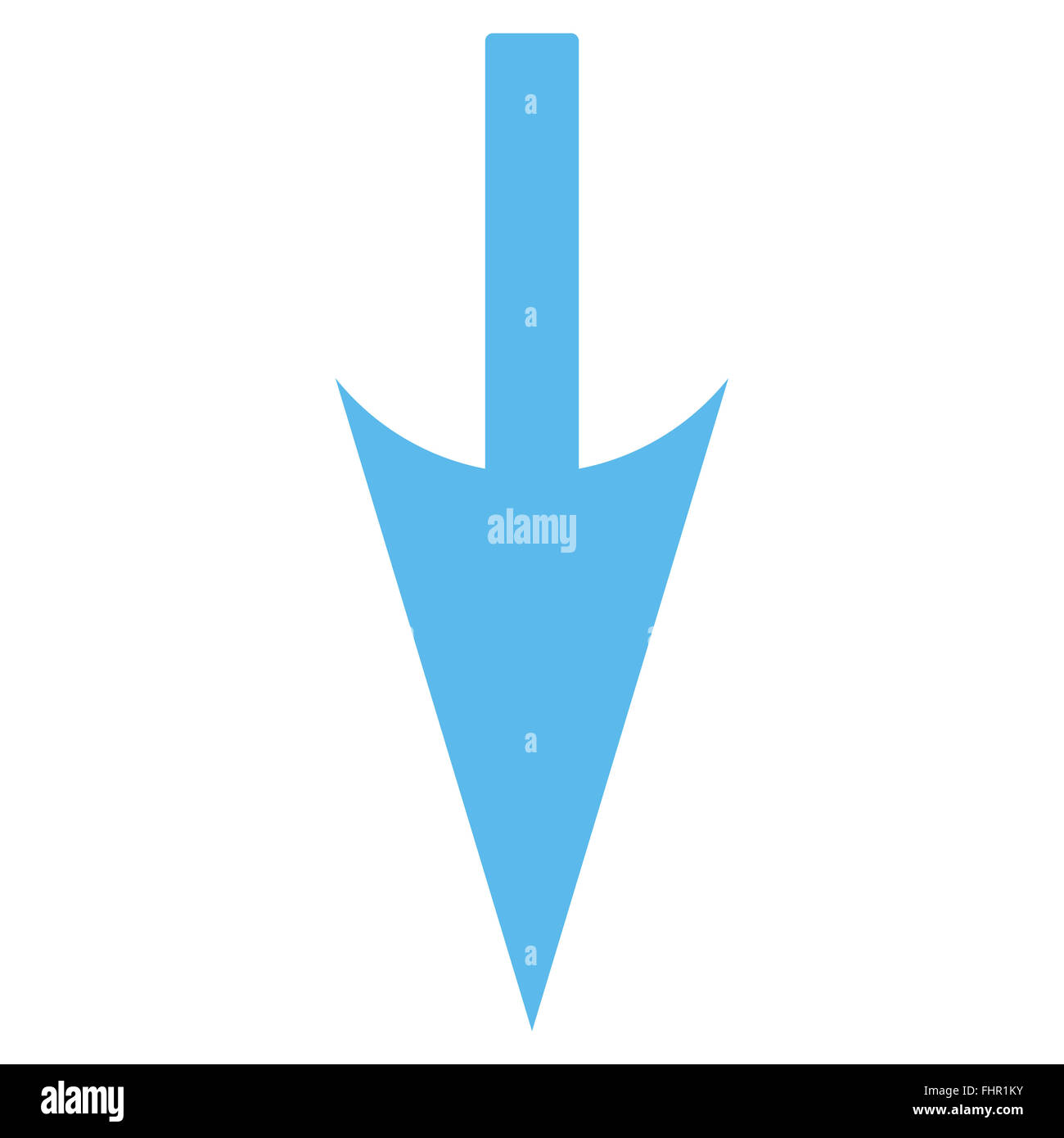 Sharp Down Arrow flat blue color icon Stock Photo - Alamy
