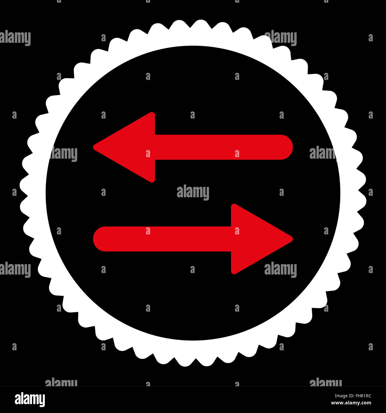 Arrows Exchange flat red and white colors round stamp icon Stock Photo ...