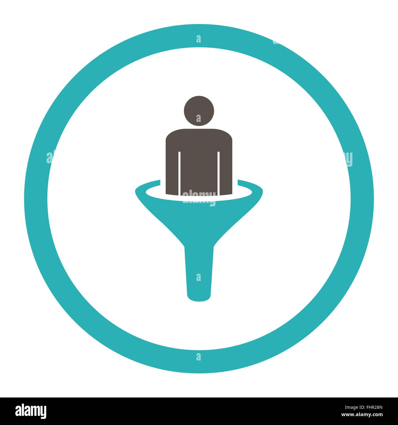 Sales funnel flat grey and cyan colors rounded vector icon Stock Photo ...