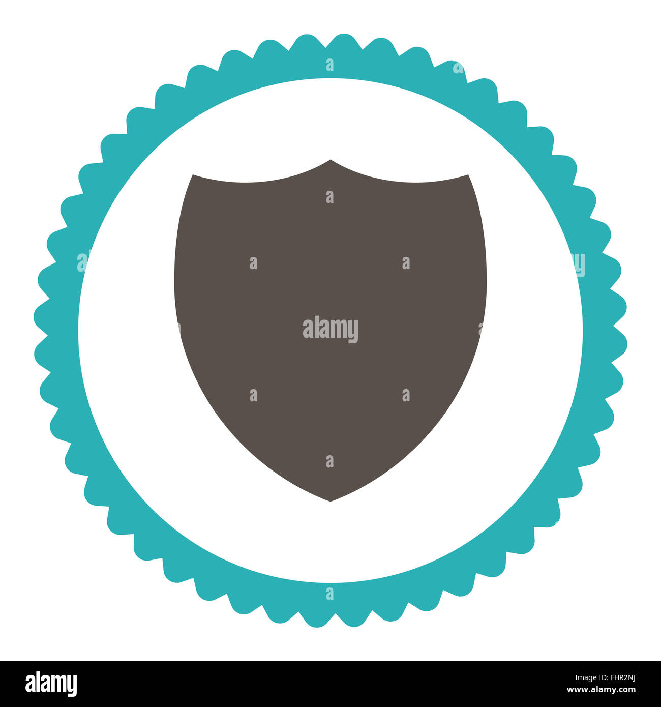 Shield flat grey and cyan colors round stamp icon Stock Photo - Alamy