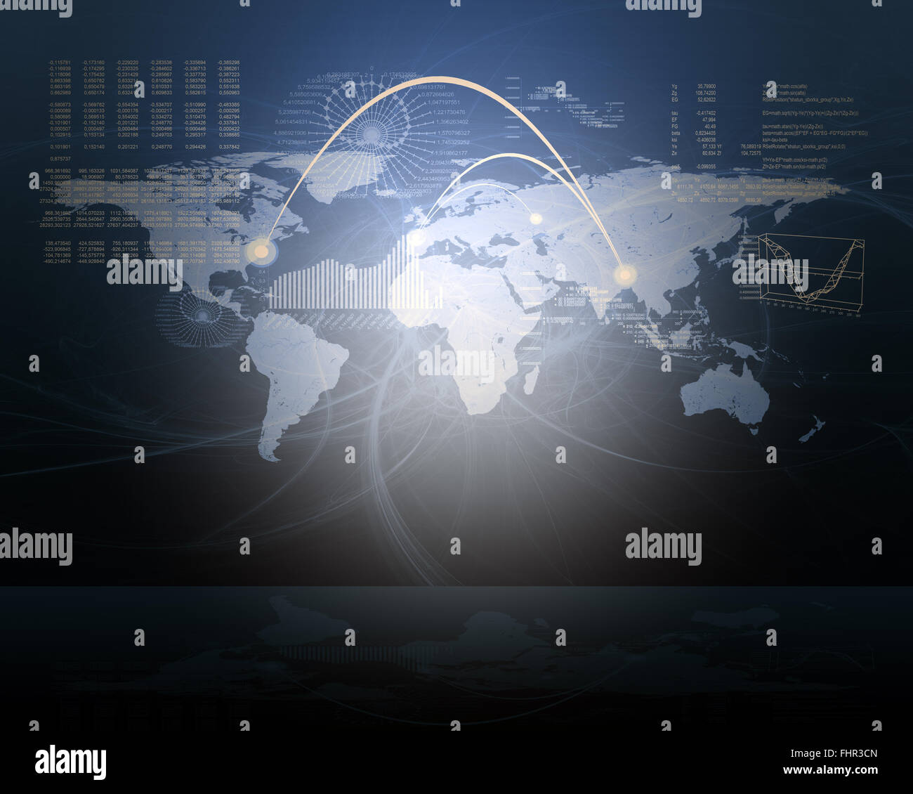 World map with graphs Stock Photo - Alamy
