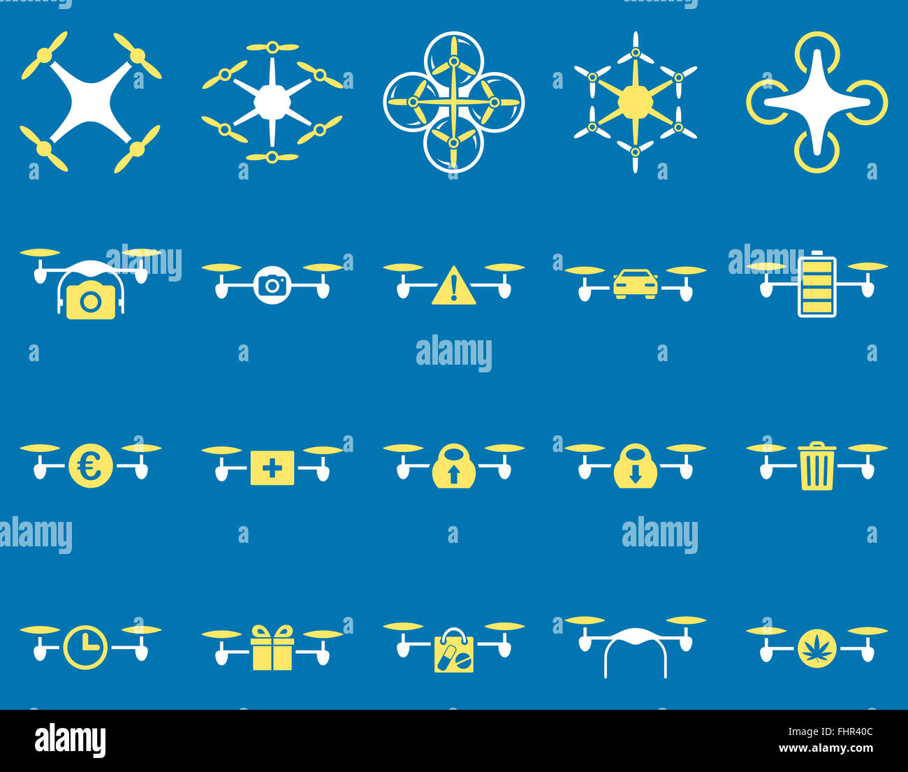 Air drone and quadcopter tool icons Stock Photo