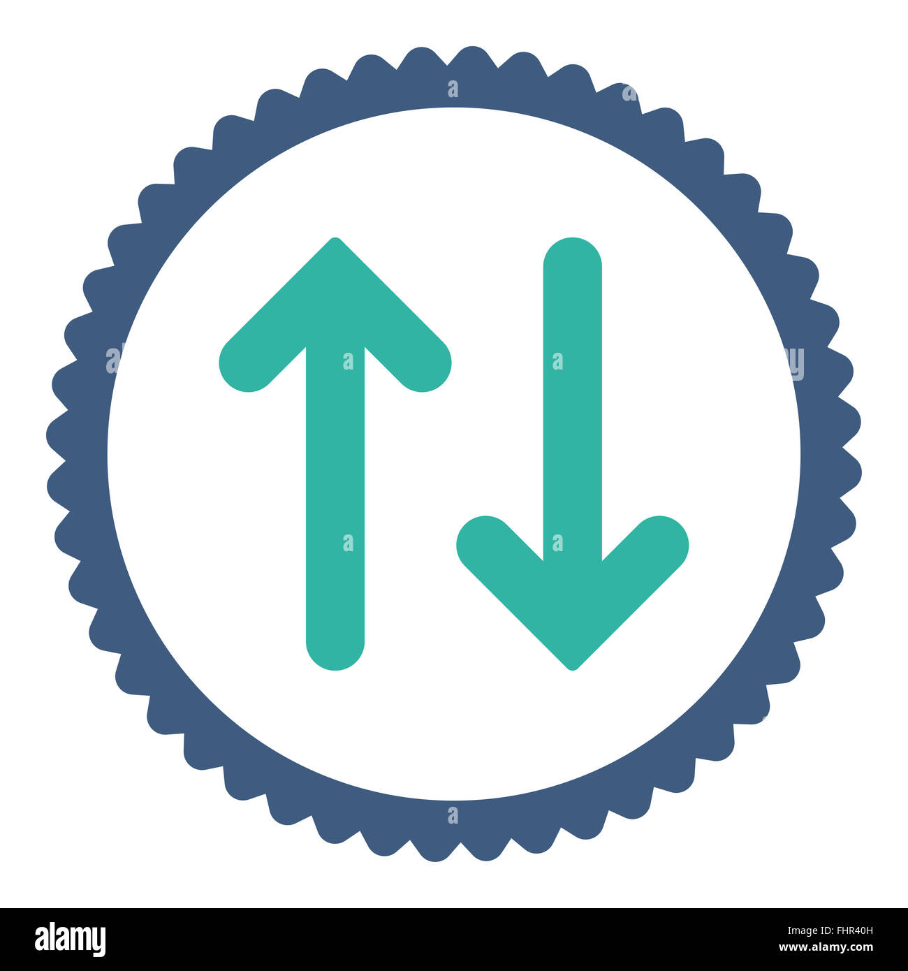 Flip flat cobalt and cyan colors round stamp icon Stock Photo - Alamy