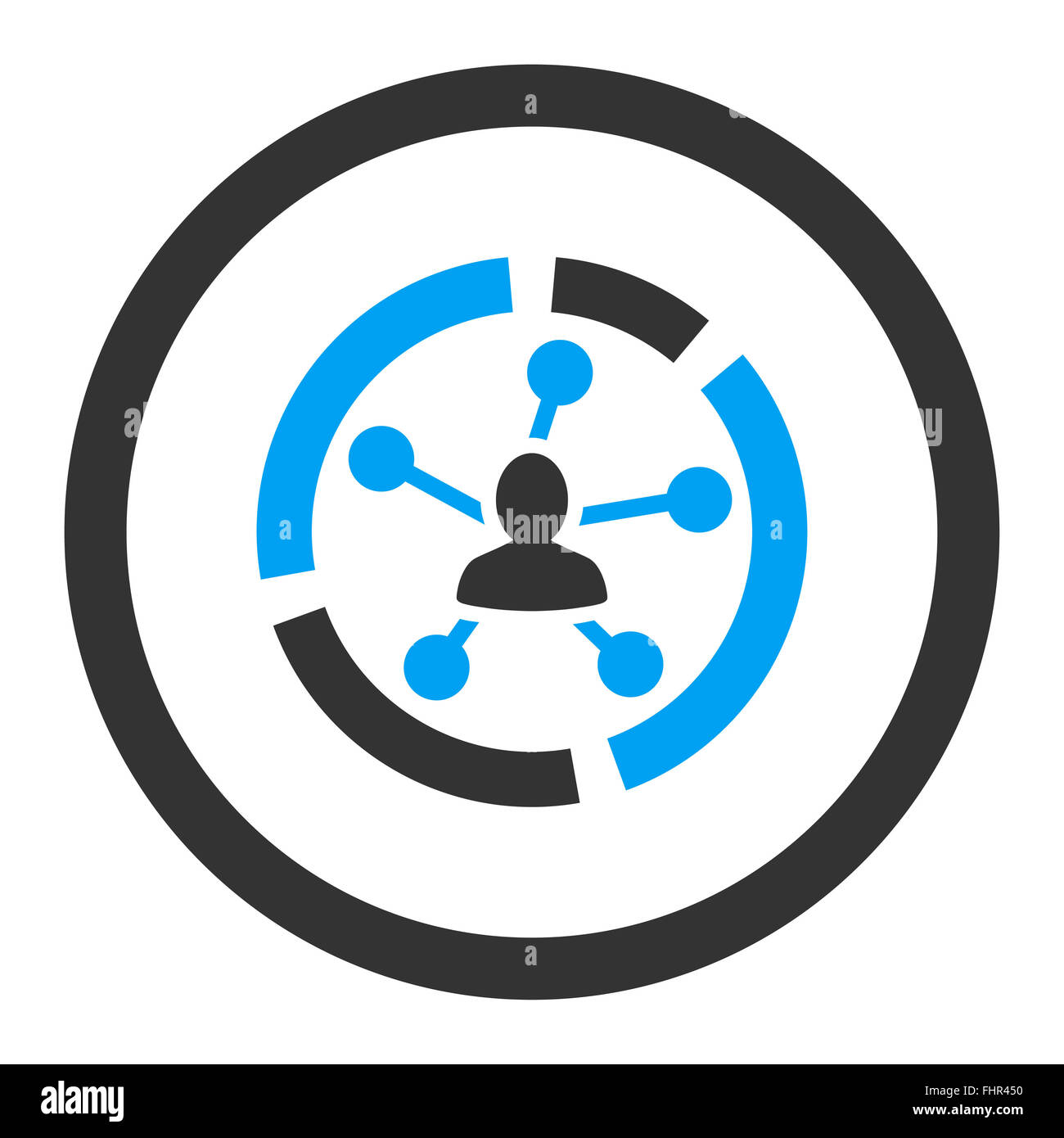 Relations diagram flat blue and gray colors rounded glyph icon Stock ...