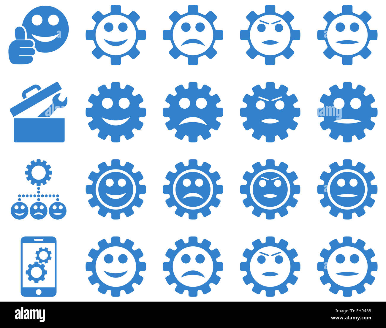 Tools and Smile Gears Icons Stock Photo - Alamy