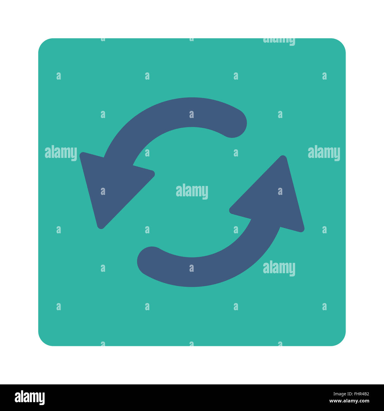 Refresh Ccw flat cobalt and cyan colors rounded button Stock Photo - Alamy