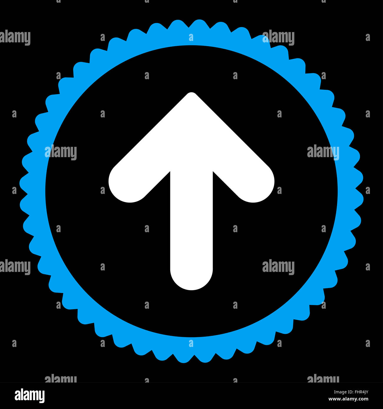 Arrow Up flat blue and white colors round stamp icon Stock Photo - Alamy