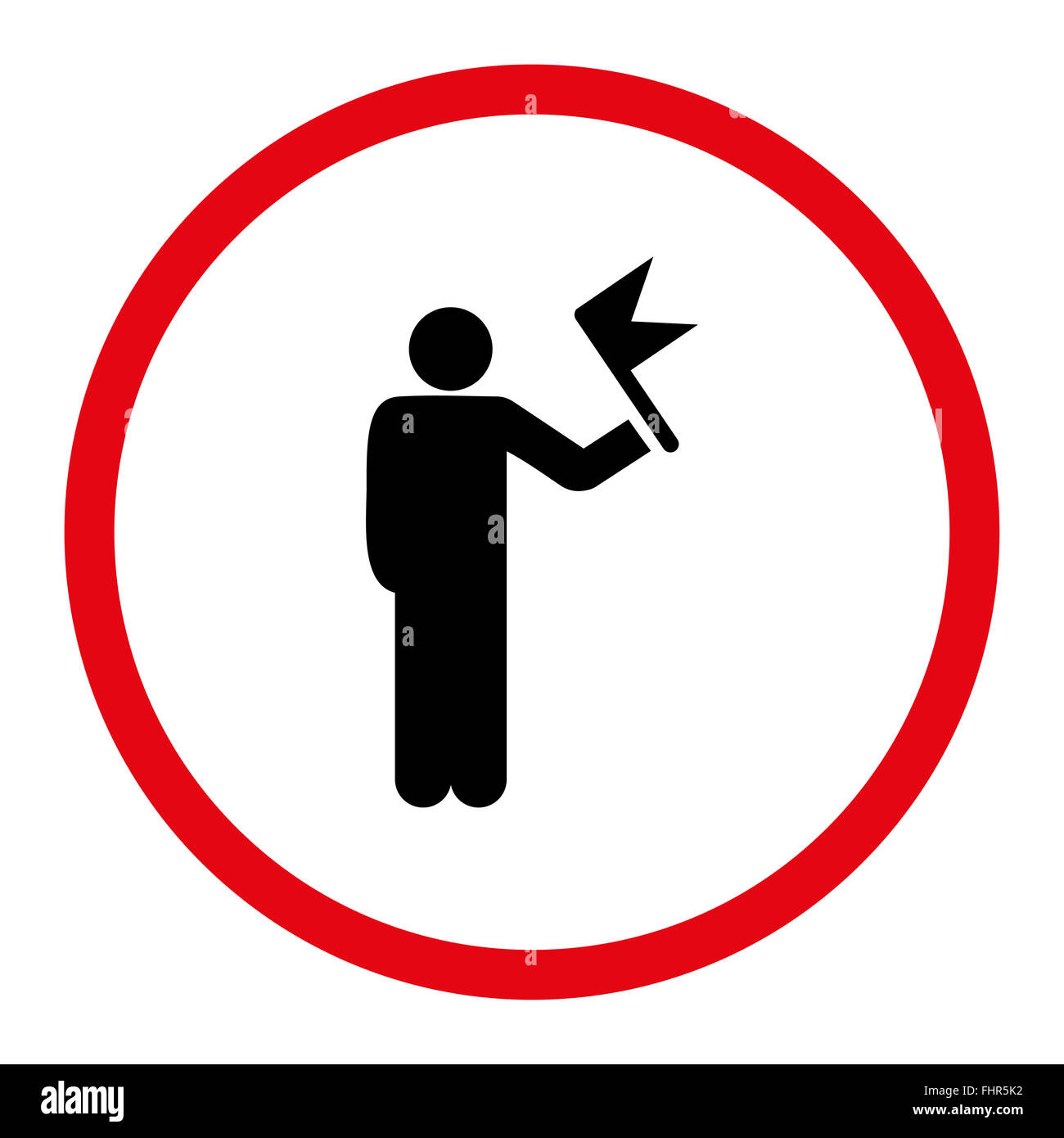 Man with Flag icon Stock Photo - Alamy